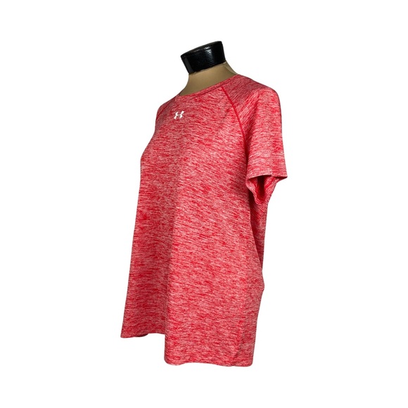 Under Armour Womens Twisted Tech Locker Tee In Space Dyed Red Size L - Picture 3 of 13